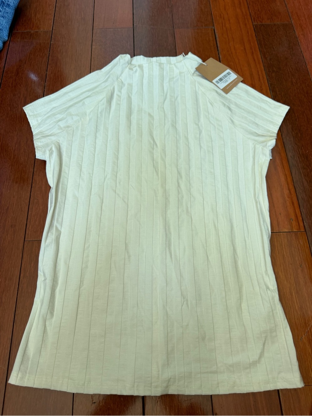 Reformation Cream Ribbed Short-Sleeve Top